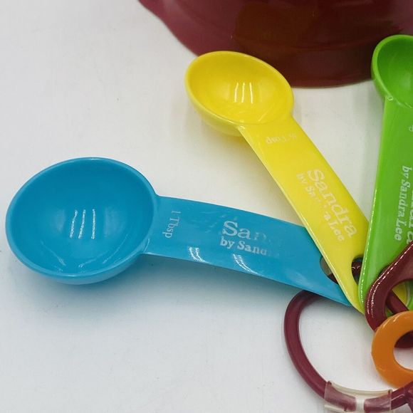 Sandra Lee Ceramic Measuring Cup Set Multicolor with Measuring Spoon Set - Picture 3 of 12
